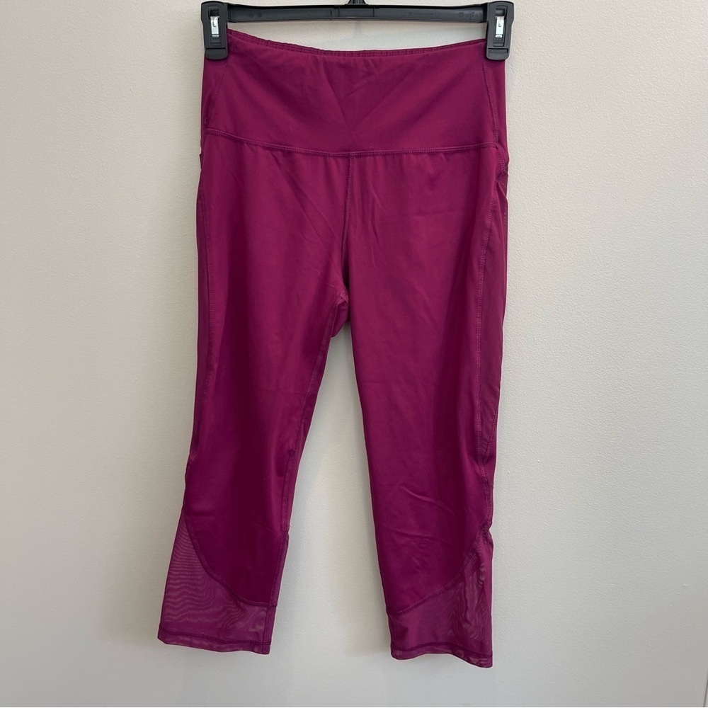 All in Motion Leggings Women Medium Plum Mesh Pockets activewear yoga hiking
